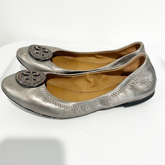 Tory Burch Silver Flats - Picture 4 of 6
